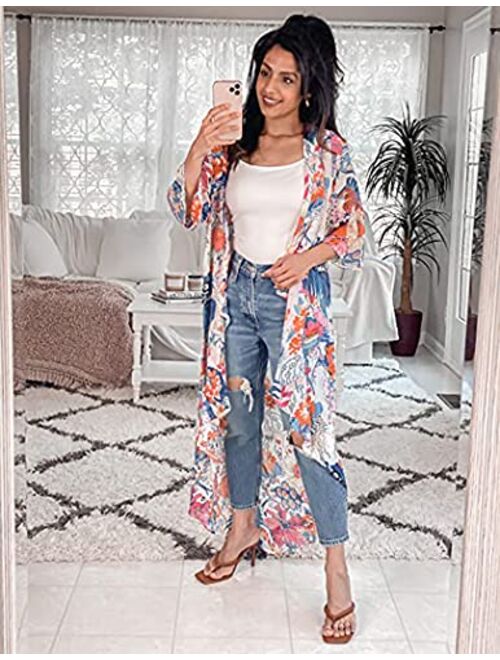 Ekouaer Womens Bikini Cover Up Chiffon Sheer Coverups Summer Beach Swimwear Bathing Suit