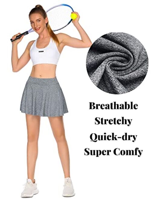 Ekouaer Women's Active Athletic Skort Performance Sports Golf Tennis Skirt Running Workout Skort with Pockets
