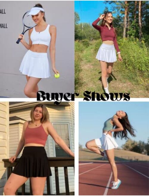 Ekouaer Women's Active Athletic Skort Performance Sports Golf Tennis Skirt Running Workout Skort with Pockets