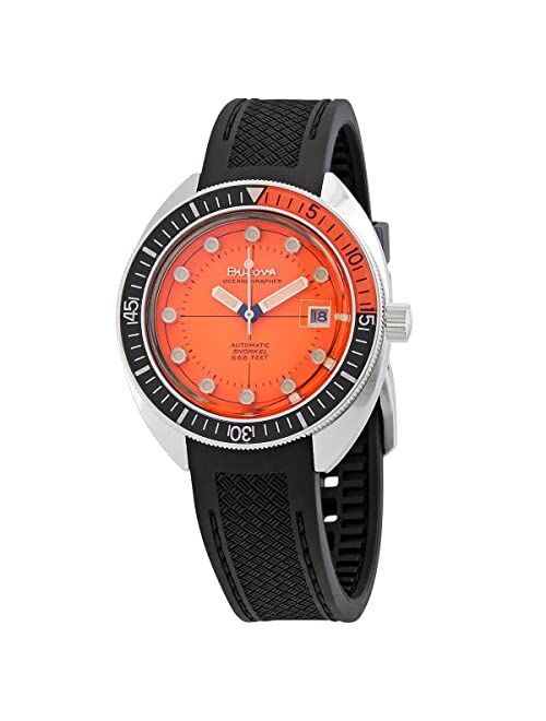 Bulova Devil Diver Oceanographer Black Rubber Strap Watch 96B350