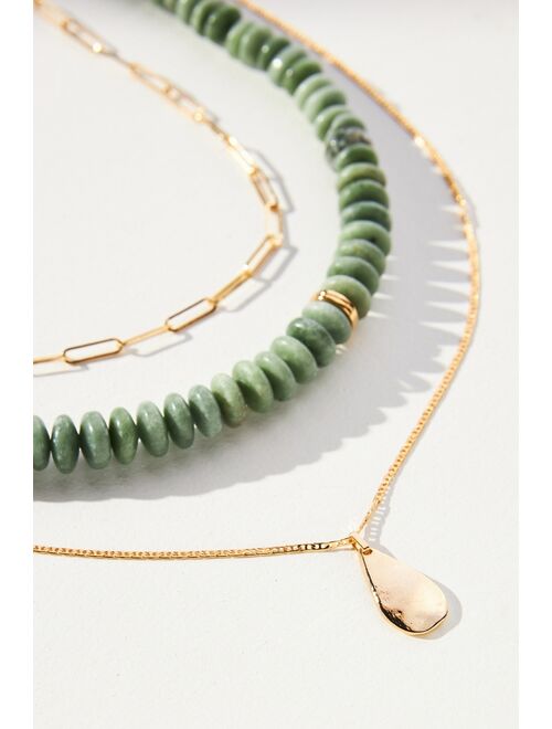 Anthropologie Shades of Sea Triple-Layer Necklace
