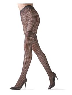Women's Fishnet Tights with Geometric Shape Details