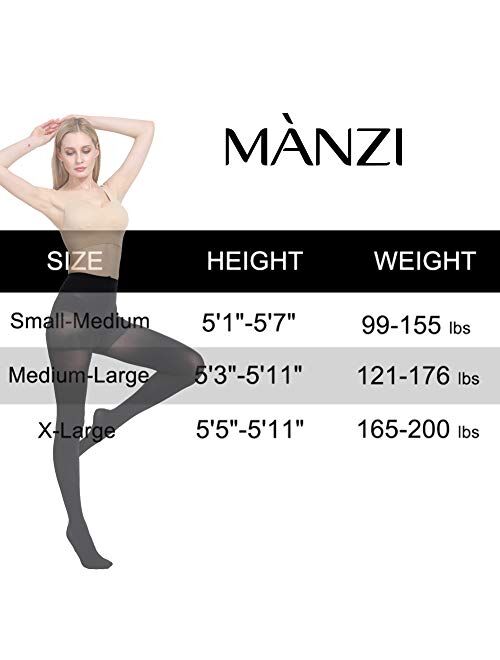 Manzi Microfibre Tights for Women, Semi Opaque Solid Colored Footed Pantyhose 70 Denier