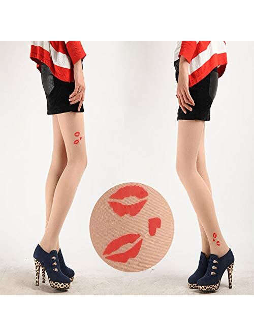 seven wolves Tattoo Stockings Pantyhose Sexy Stocking Patterned Tights for Women