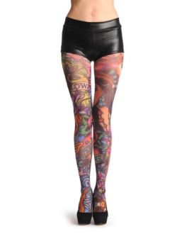 Lisskiss A Girl With Flowers Tattoo - Pantyhose