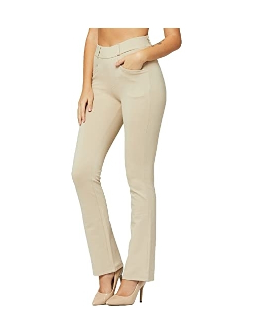Conceited Premium Women's Stretch Dress Pants - Wear to Work - Ponte Treggings
