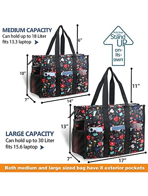 Abamerica Nurse Bags For Work Nursing Bag Large Utility Tote for Women Zip Top Waterproof Organizing Clinical Bag For Nursing Students