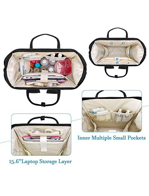 LoDrid Nursing Bag, Heavy Duty Nurse Work Backpack for Men & Women, Nurse Storage Backpack for Nursing Work with Steel Frame Top