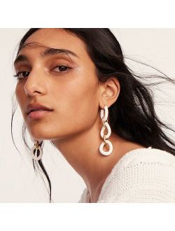 Cotton raffia-wrapped chain earrings