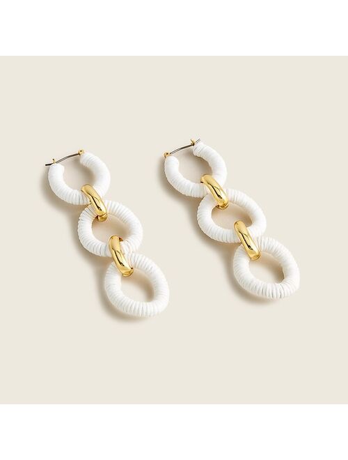 J.Crew Cotton raffia-wrapped chain earrings