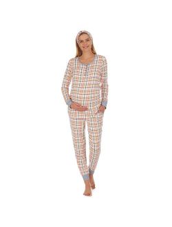Maternity Cuddl Duds® Headband, Henley Pajama Top & Jogger Pajama Pants Set