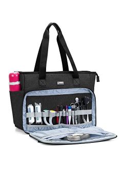 Trunab Nursing Bag for Work with Padded Laptop Sleeve, Medical Equipment Bag for Work, Clinical Study, Home Care, Hospice Visit, Black, BAG ONLY