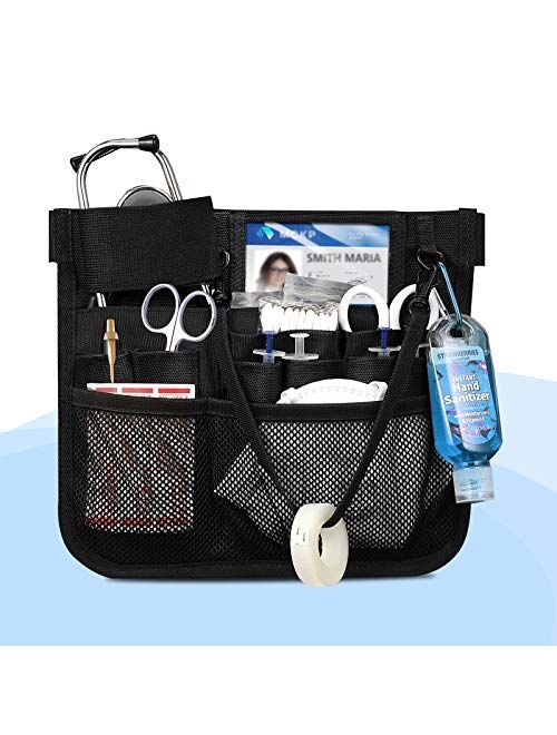 SITHON Nursing Organizer Belt, Nurse Fanny Pack with Tape Holder, Multi Compartment Medical Pack Pocket | Nurse Apron Hip Bag for Stethoscopes, Bandage Scissors and Other