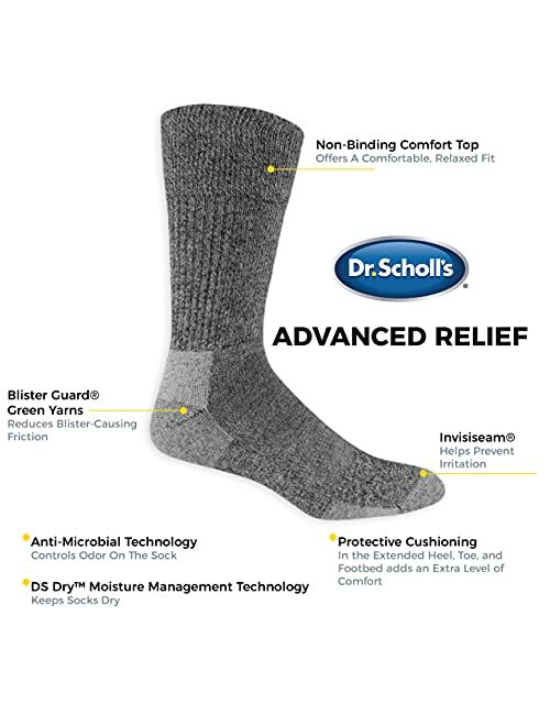 Dr. Scholl's mens 2 Pack Non-binding Diabetes and Circulatory Crew Socks