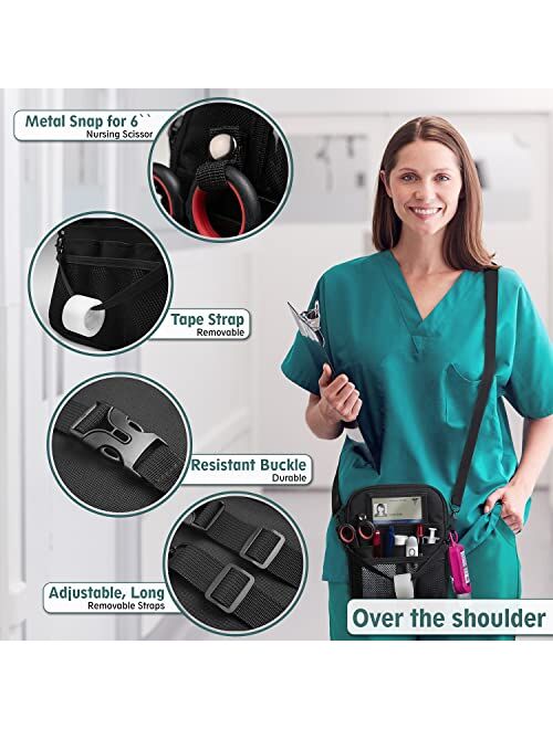 DiGuRaNi Nurse Fanny Pack for Nurse Supplies | Nurse Tool Belt as a Nurse Pocket Organizer with a Medical Tape Holder | Nurse Pouch, Medical Fanny Pack for Nurses (Black)