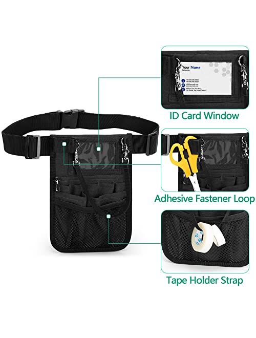 Trunab Nursing Fanny Pack with Tape Holder and Multiple Compartments, Nursing Belt Organizer with Adjustable Waist Strap, Nurse Tool Belt