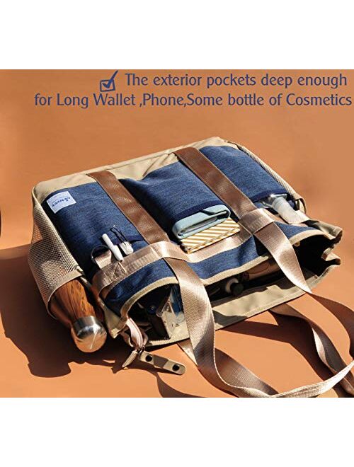 Jerever Teacher Utility Nursing Tote Bag with Multiple Pocket Lightweight Organizer Handbag for Nurses and Soccer Moms