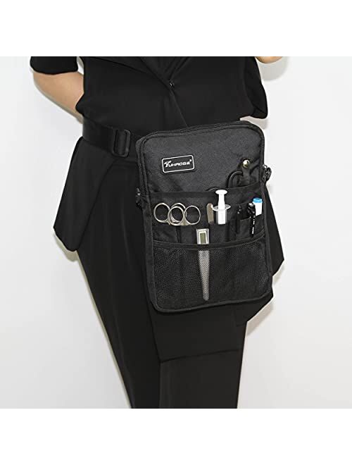 Tuhaoge Multifunctional Nurse Storage Bag Nursing Bag Kit Practical Waist Bag Nurse Pocket Storage Bag (Black)