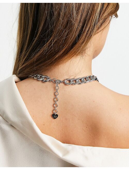 ALDO Weverlaan padlock chain necklace in silver