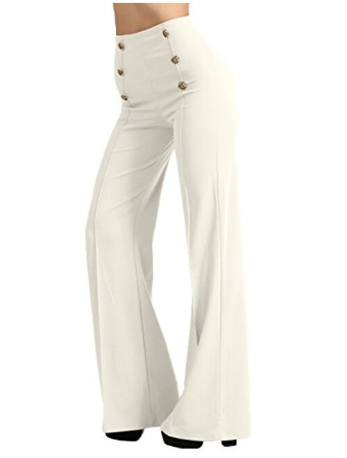 J. LOVNY Womens Sailor Bell Bottom High Waist Long Pants Made in USA S-3XL