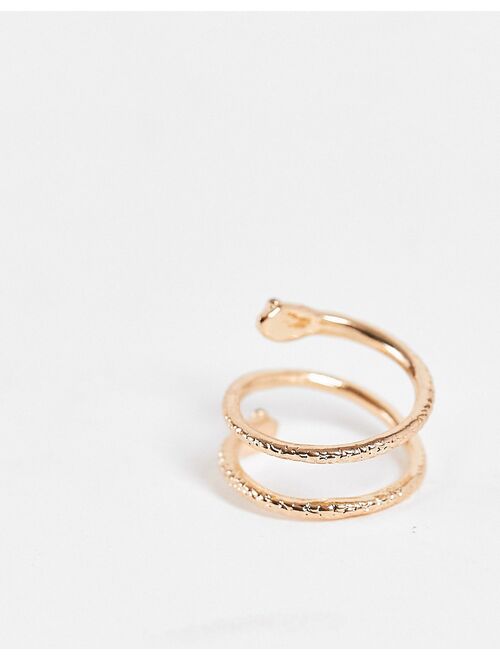 ALDO Hydrangea twisted snake ring in gold
