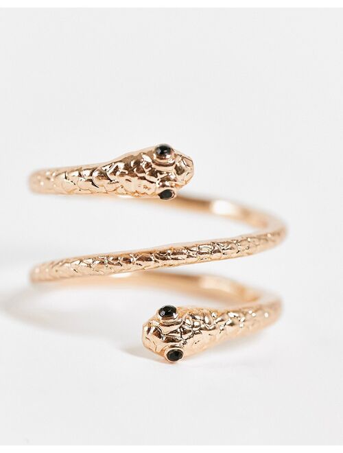 ALDO Hydrangea twisted snake ring in gold