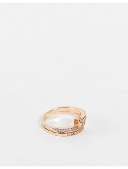 Olerra ring in gold embellished screw shape design