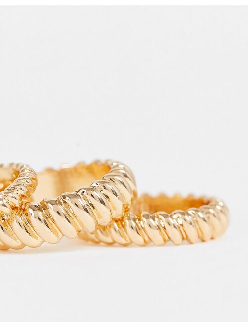 ALDO Acardotlan pack of three rings in gold twist