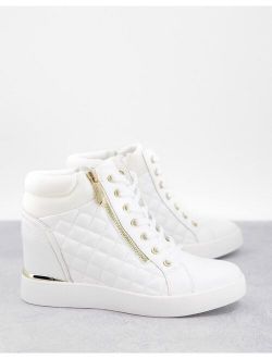 Ailanna wedge sneakers in white quilt
