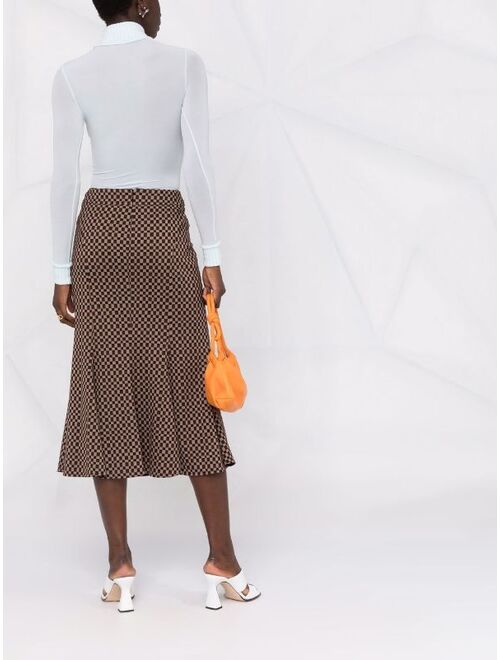 Marni inverted-pleat detail skirt