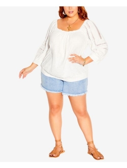 Plus Size Enchanted Embroidered Top