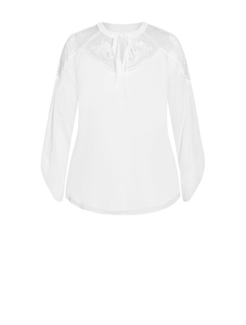 City Chic Trendy Plus Size Spring Embroidered Top