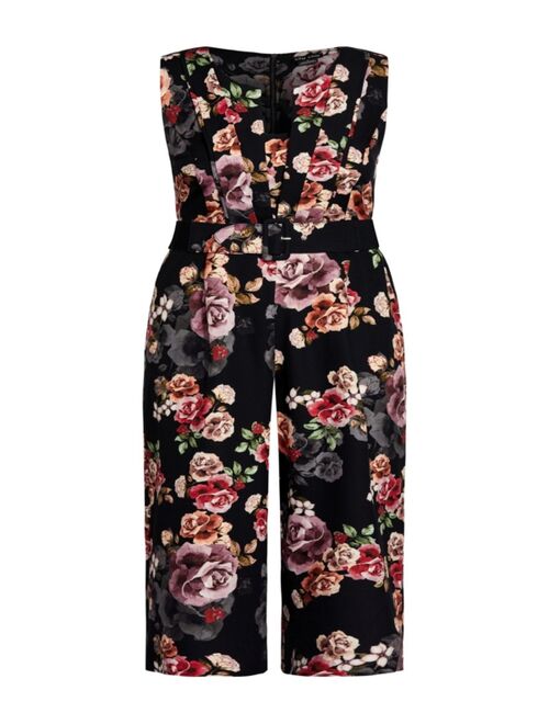 City Chic Trendy Plus Size French Floral Jumpsuits