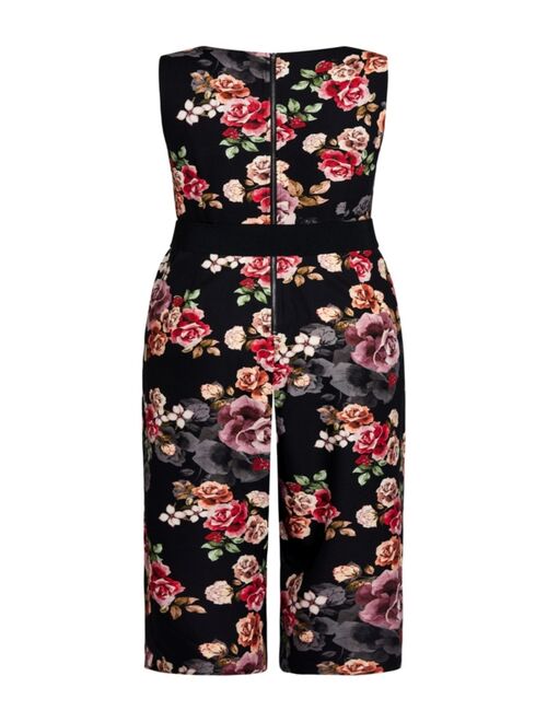 City Chic Trendy Plus Size French Floral Jumpsuits