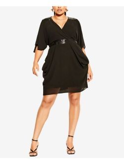 Trendy Plus Size Sequin Wrap Dress