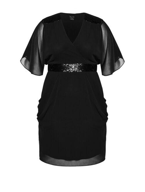 City Chic Trendy Plus Size Sequin Wrap Dress