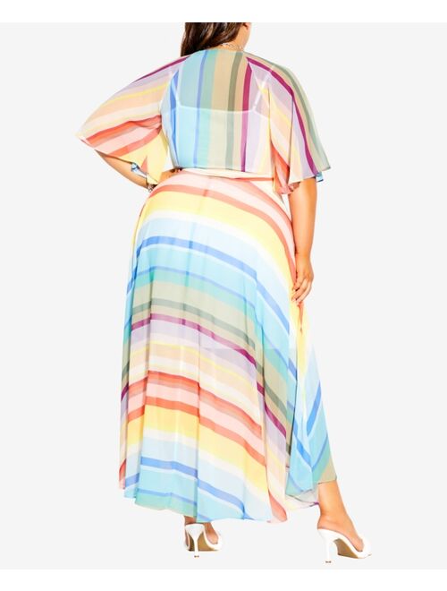 City Chic Trendy Plus Size Gelato Stripe Maxi Dress