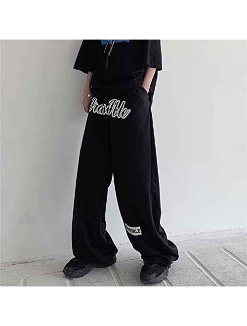 Alyweatry Women Baggy Hip Hop Pants 90s Athletic Graphic Drawstring Loose Jogger Cinch Bottom Sweatpants Streetwear