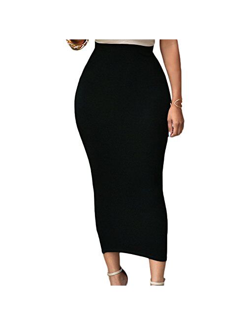 Lrady Women's High Waist Slim Bodycon Party Club Night Out Maxi Long Pencil Skirts