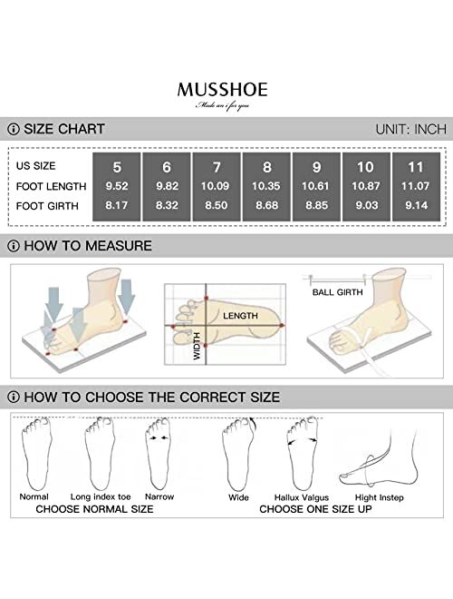MUSSHOE Mules for Women Slip-on Pointed Toe Flats Loafers Mules