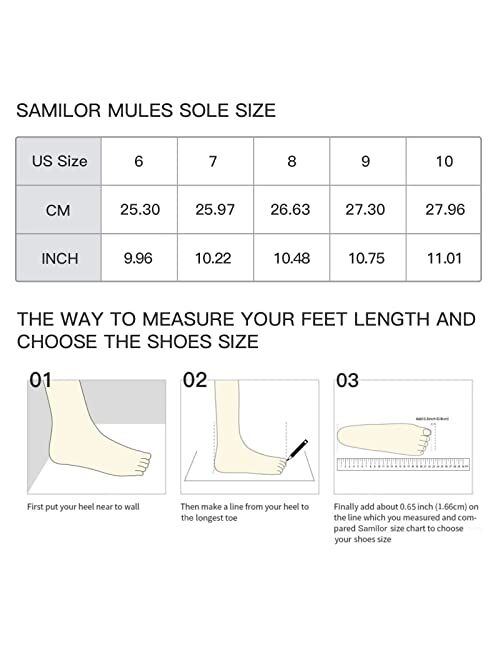 Samilor Mules for Women Flats Fashion Bow Mules Comfortable Slip On Women's Flats Backless Loafers Casual Flat Shoes Women