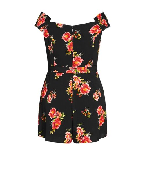 City Chic Trendy Plus Size Petal Power Romper