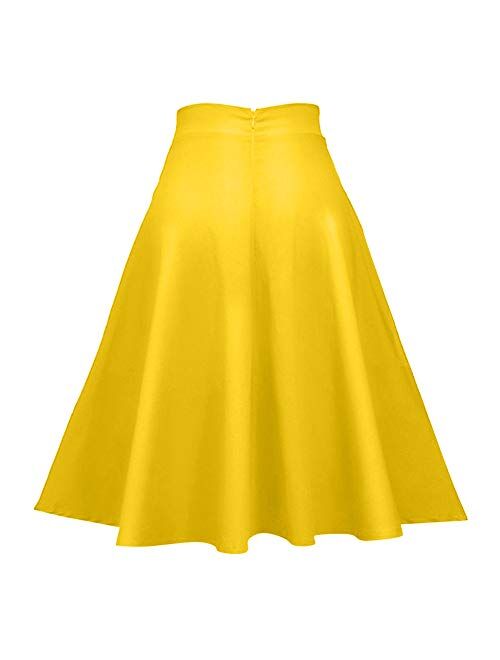ZEZCLO Women Poodle Skirt 50s Vintage Pleated A-line Zipper Skirts