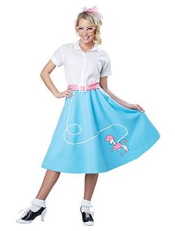 Womens Blue 50's Poodle Skirt Costume