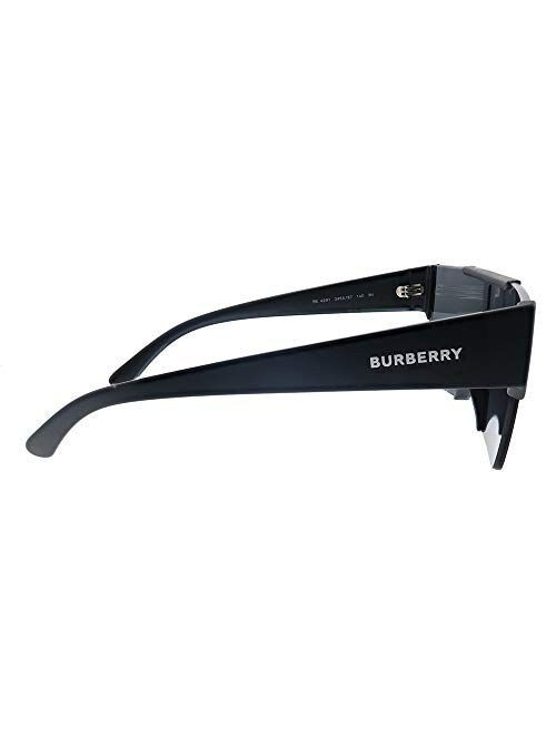 Burberry BE 4291 346487 Matte Black Plastic Rectangle Sunglasses Black Lens