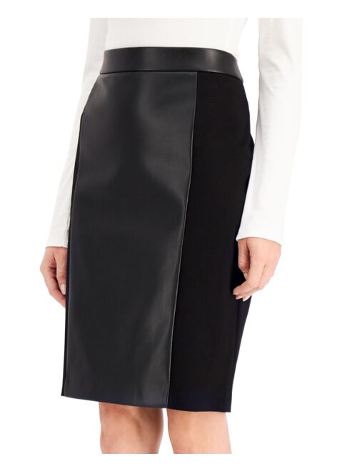 Kasper Front-Paneled Pencil Skirt