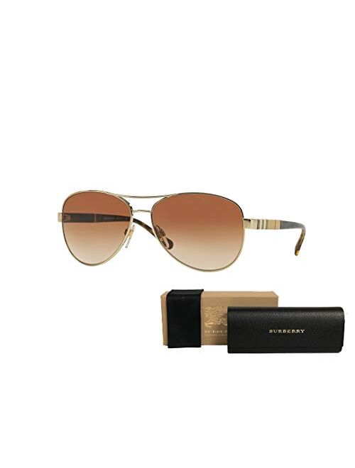 Burberry BE3080 114513 59M Light Gold/Brown Gradient Pilot Sunglasses For Women+FREE Complimentary Eyewear Care Kit