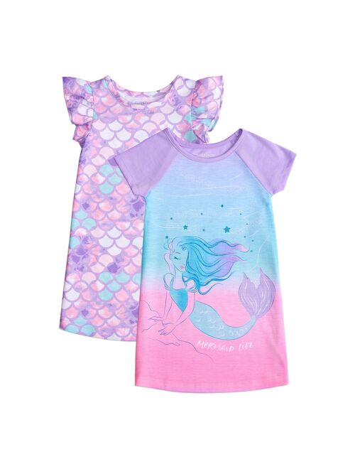 Toddler Girl Cuddl Duds® 2 Pack Mermaid Night Gown Set