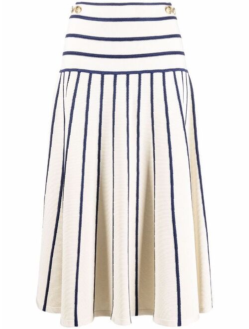 ZIMMERMANN stripe-detail yoke-waist skirt