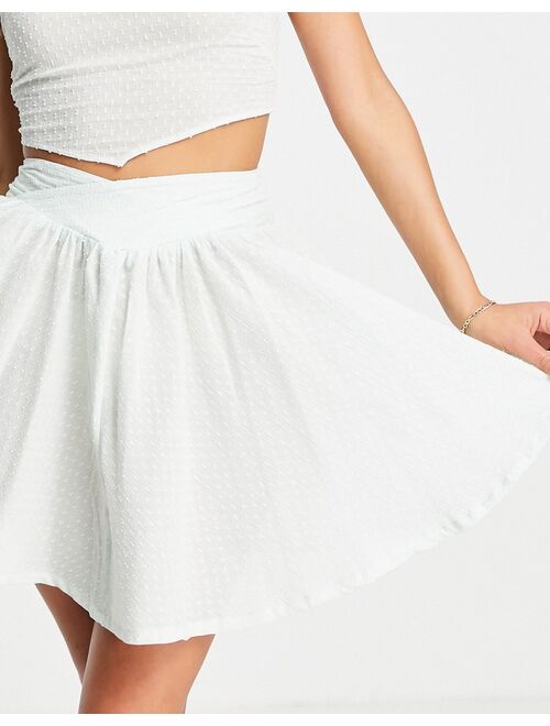 ASOS DESIGN flippy beach yoke waist skirt in mint texture - part of a set